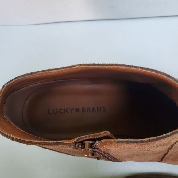 Lucky Brand Faydren Brown Suede Booties Size 10M - Picture 7 of 9